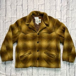 Vintage Pioneer Wear Plaid Wool Blanket  Western Jacket Coat